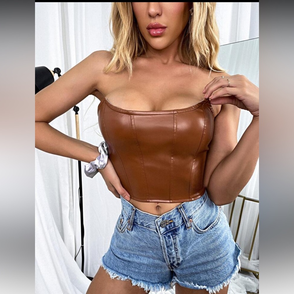 SHEIN Brown Corset Top